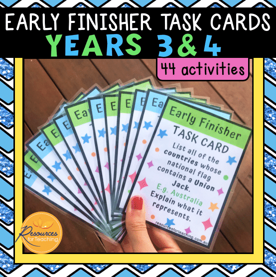 Early Finishers Task Cards For Years 3&4 | Resources For Teaching Australia