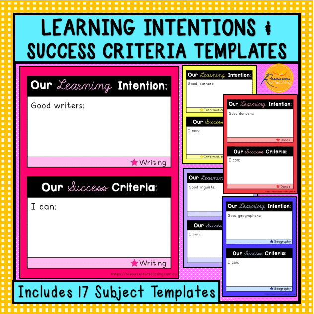 Learning Intentions And Success Criteria Template