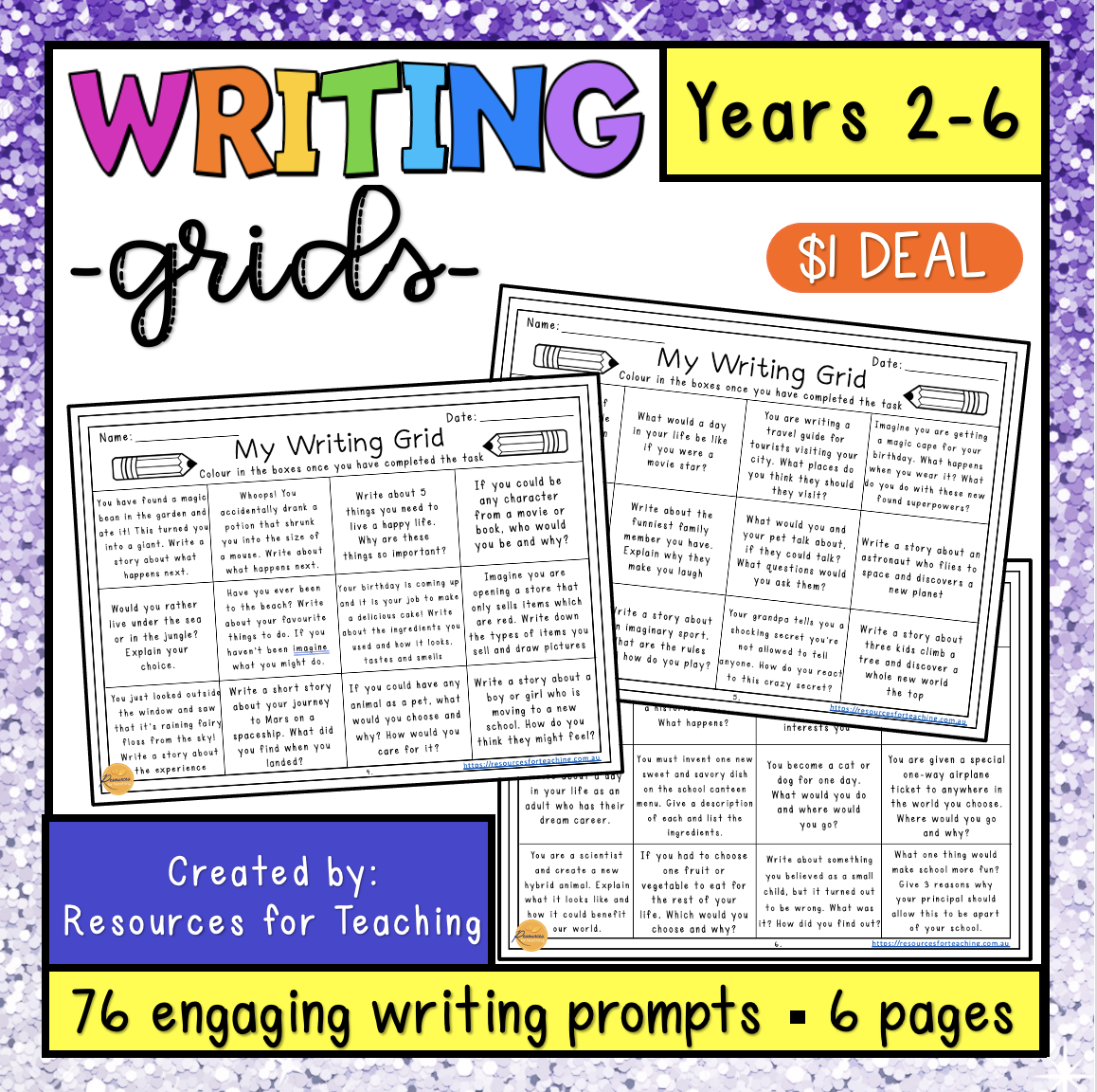 Writing Grids $1 DEAL | Resources for Teaching Australia