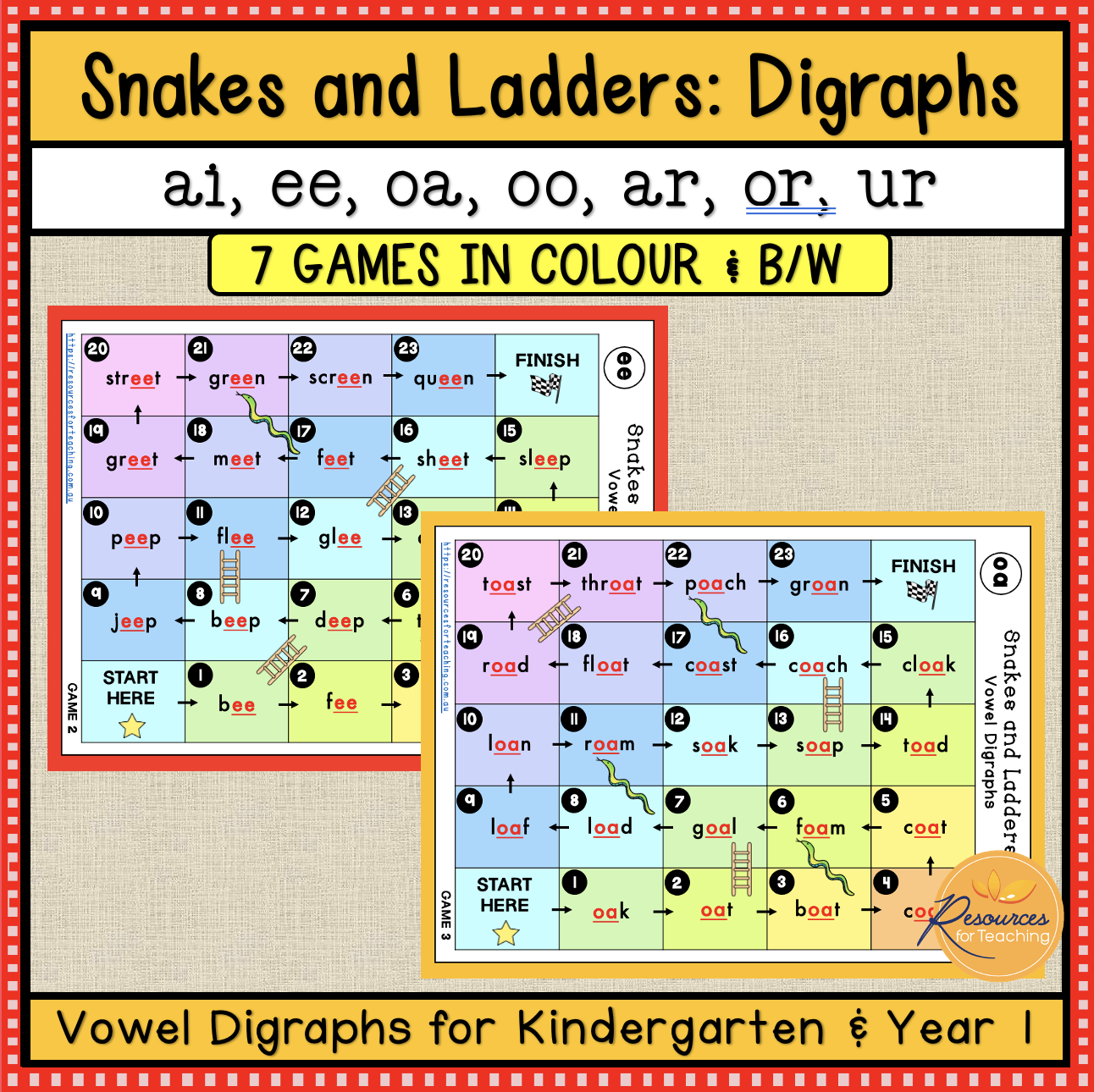 Snakes and Ladders Digraph Games 4 | Resources for Teaching Australia