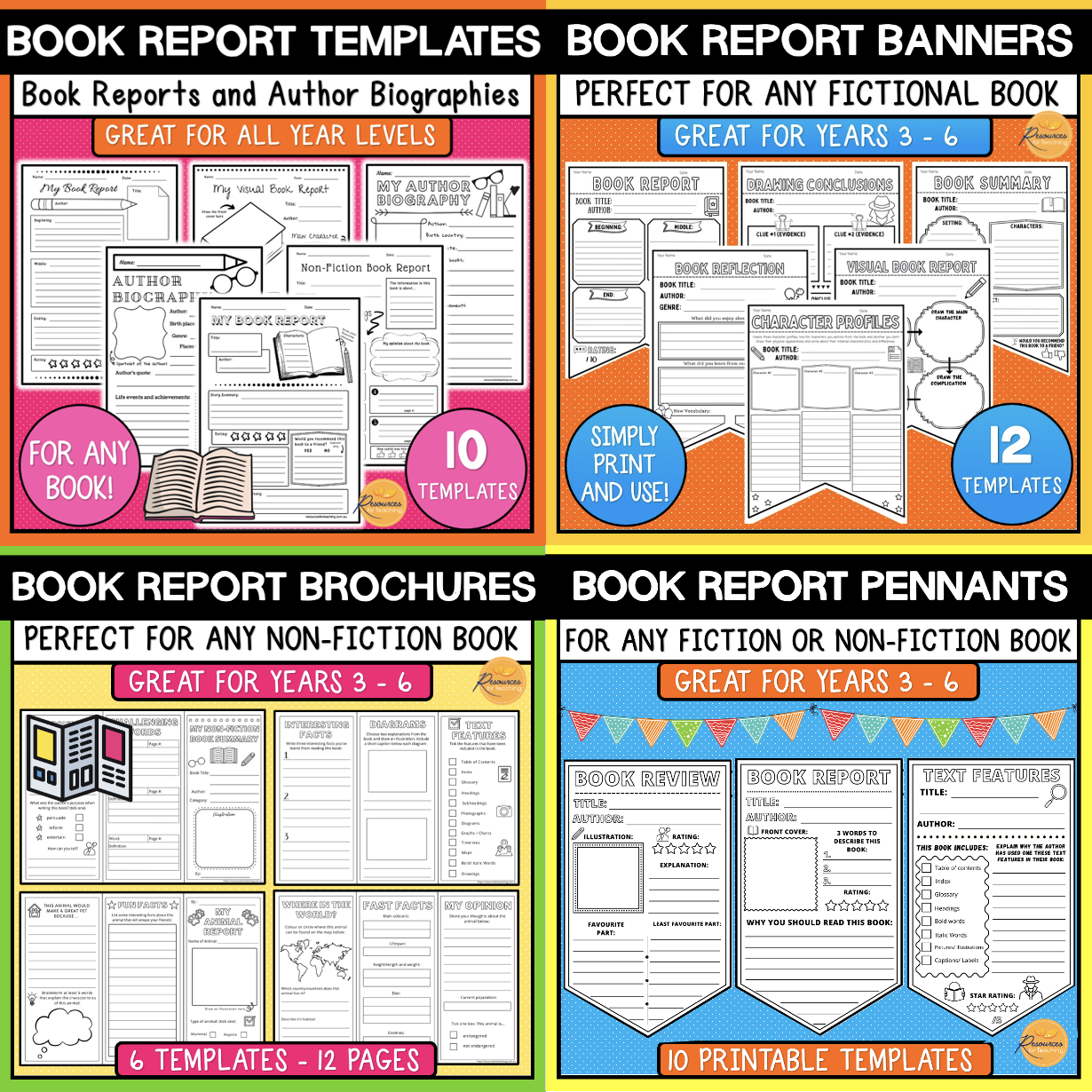 Book Report Templates BUNDLE | Resources for Teaching Australia